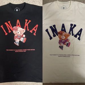 2 INAKA Power T Shirts (Black & Cream)